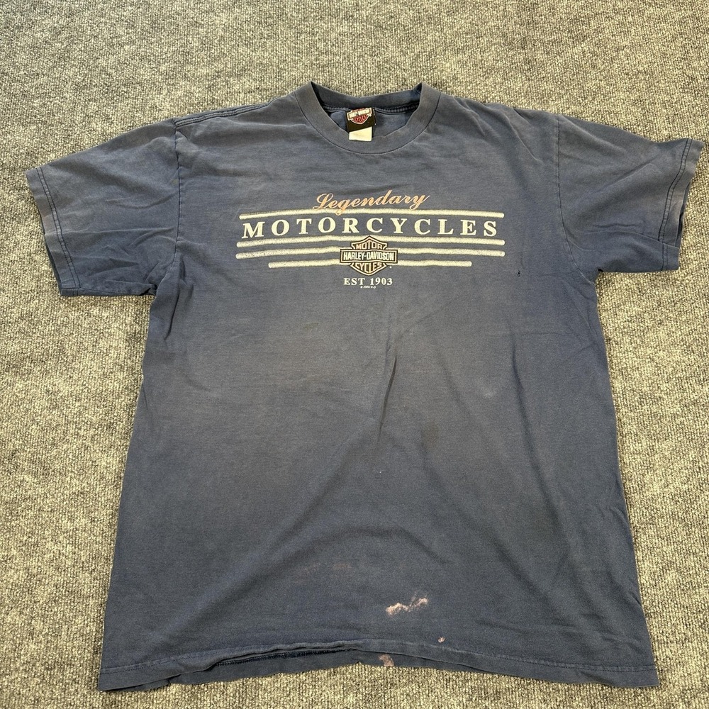 Harley-Davidson Las‎ Vegas Shirt Mens APX:Large Blue Motorcycles Graphic Biker